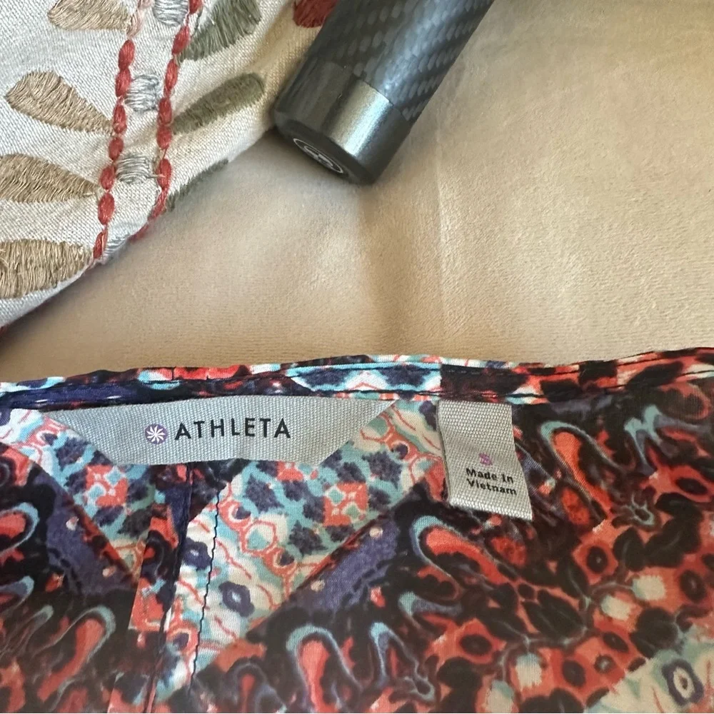 Athleta High Desert multicolored cotton silk blend kimono swim cover-up. Size S.